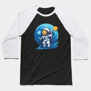 Cute Astronaut in space Baseball T-Shirt